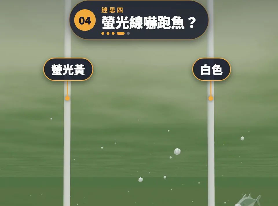 螢光黃與白色兩條線並排的 3D 示意