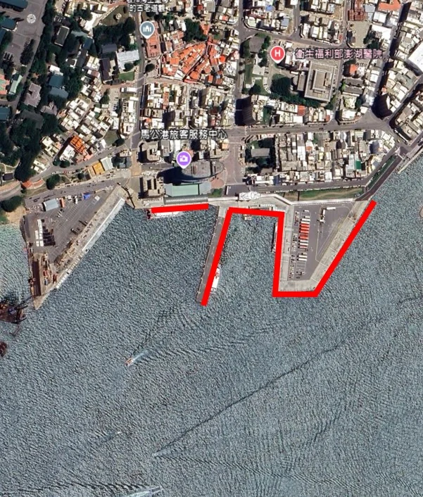 澎湖港・馬公碼頭開放垂釣區870公尺官方公告附圖