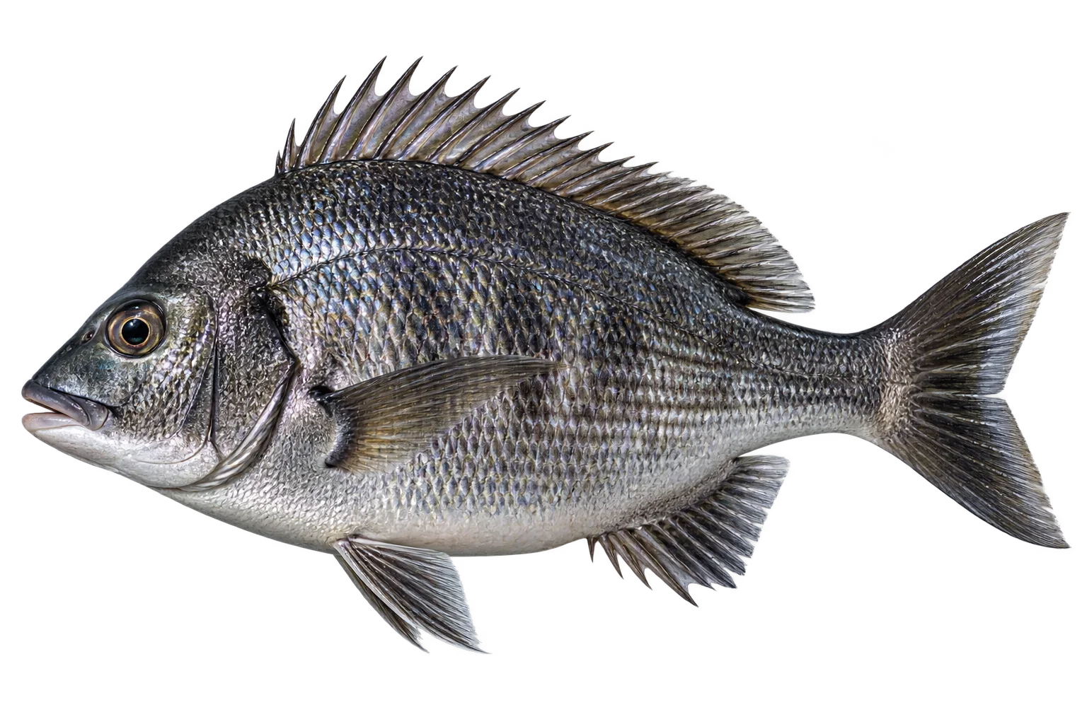 黑鯛形象素材,示範魚嘴與起點對齊